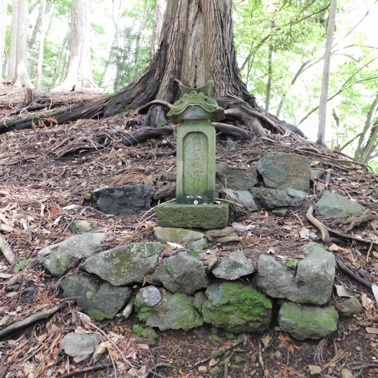 石塔。「熊野三社大權現」と書かれている。