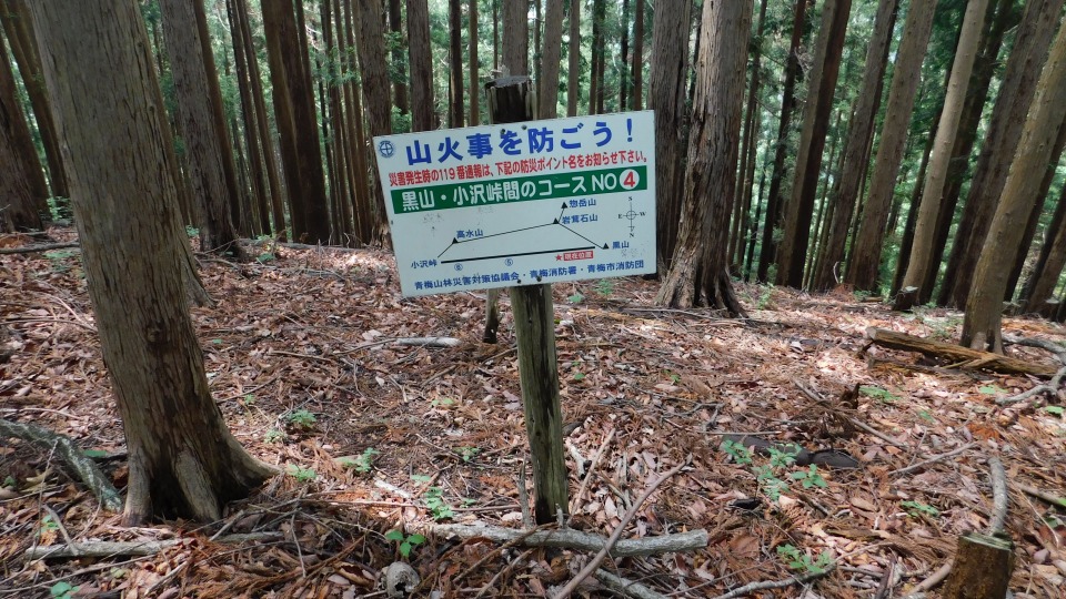 「黒山・小沢峠間のコース NO ④」。コース間の距離は大体、３０分くらい。